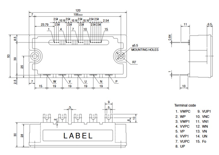 PM100CBS060 Package Outline