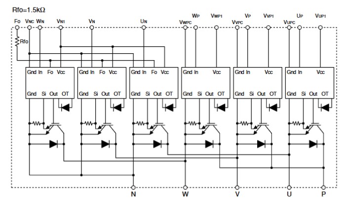 PM100CBS060 Internal Function Block Diagram